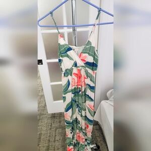 Billabong Green and Pink Floral Maxi Dress